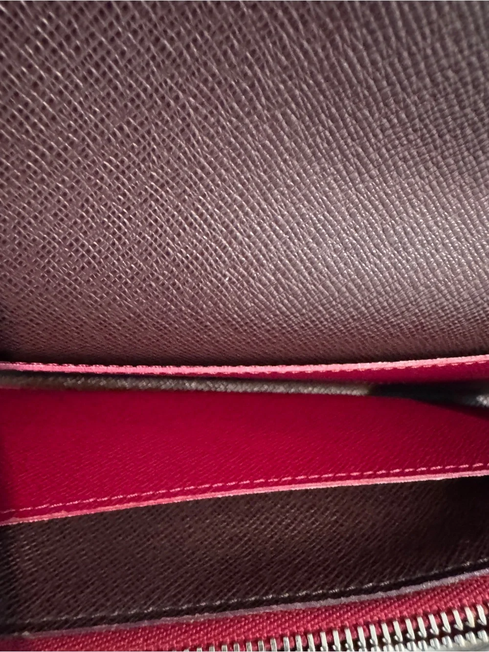 Louis Vuitton Burgundy Epi Leather Emilie Wallet Crossbody Conversion COA